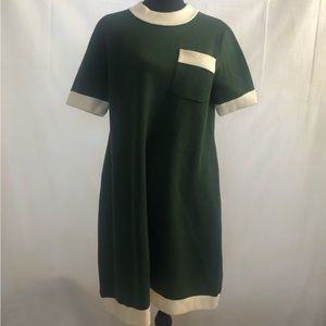 Tuckernuck Merritt green knit dress with ivory trim size Large